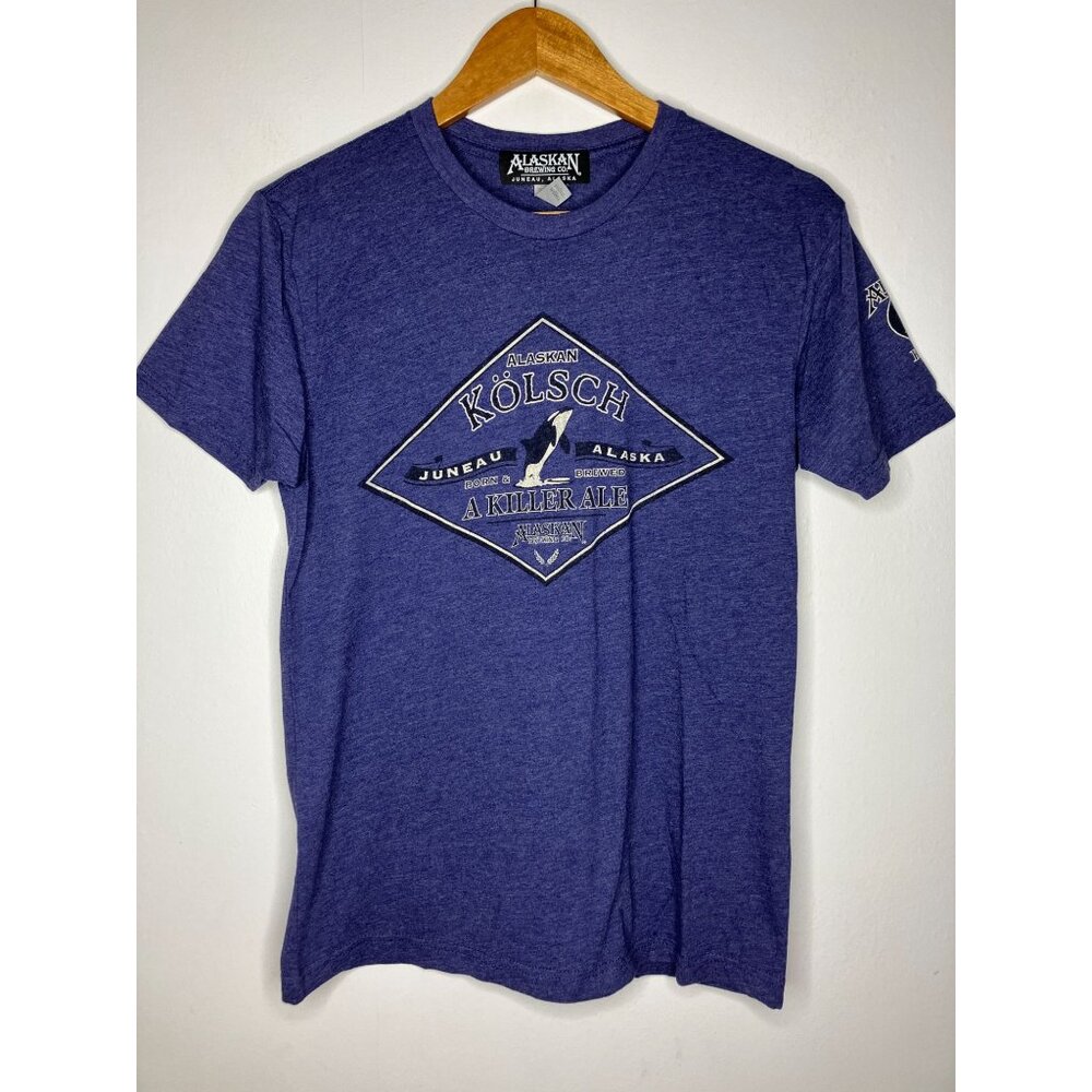 Alaskan Brewing Co. T-Shirt Alaskan Kölsch A Killer Ale Blue Men's Small Orca